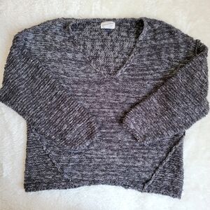 Universal Thread DIY distressed style heathered speckled Grey V-neck Sweater L